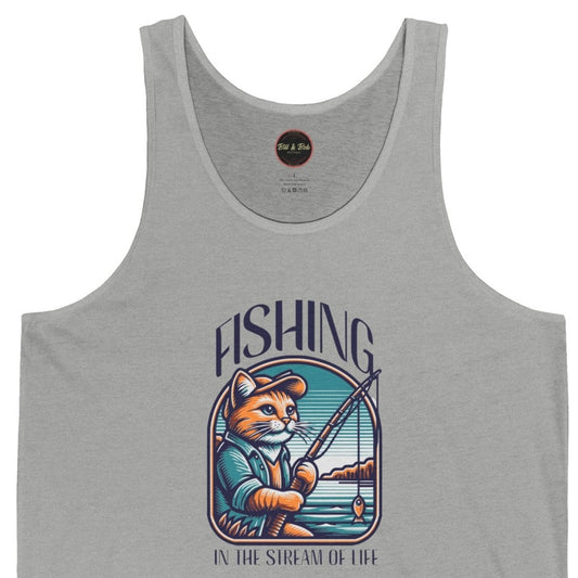 Fishing in the Stream of Life Unisex Jersey Tank