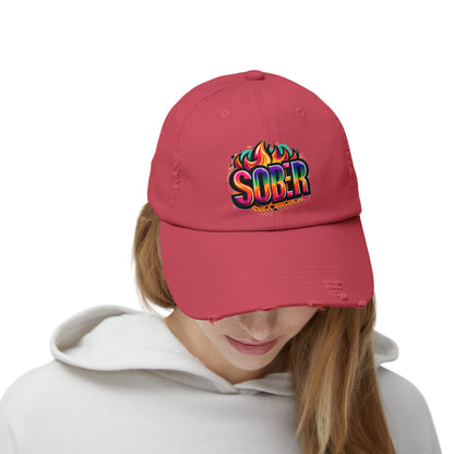 Sober Unisex Distressed Cap