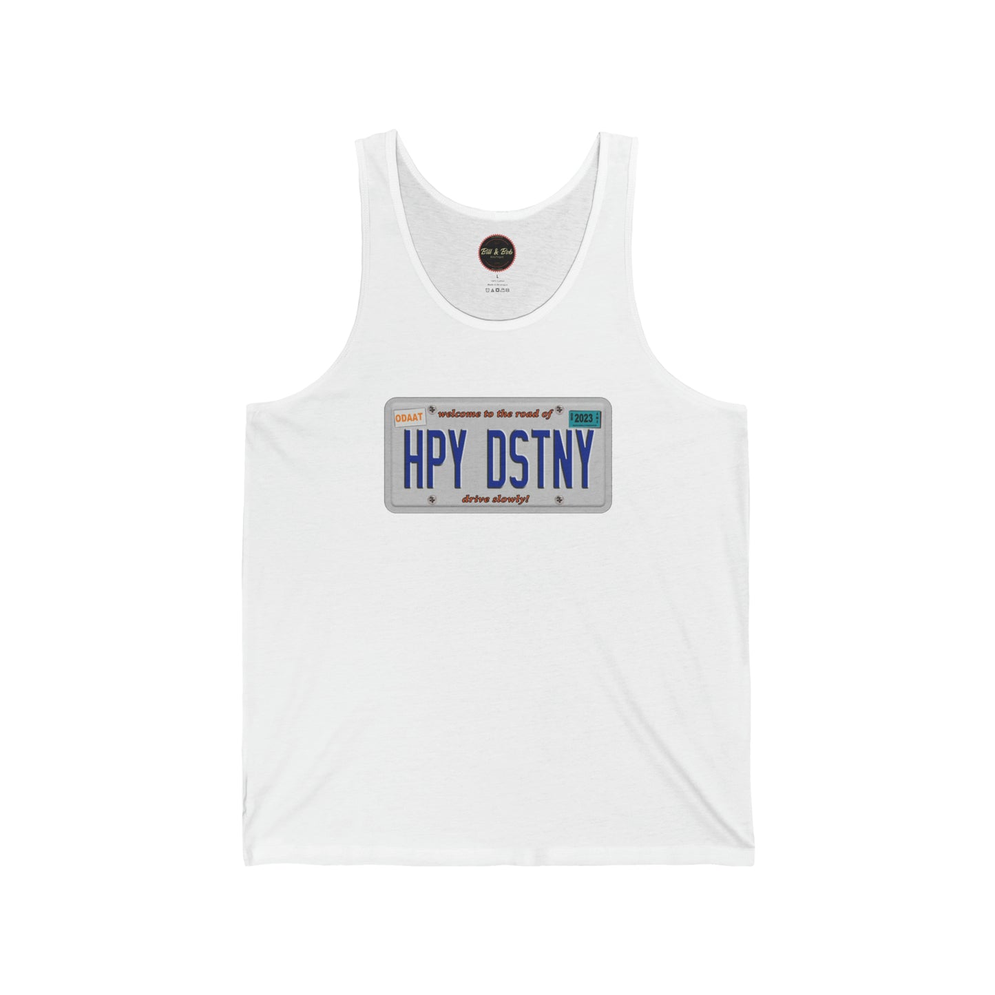 Road of Happy Destiny License Plate Unisex Jersey Tank