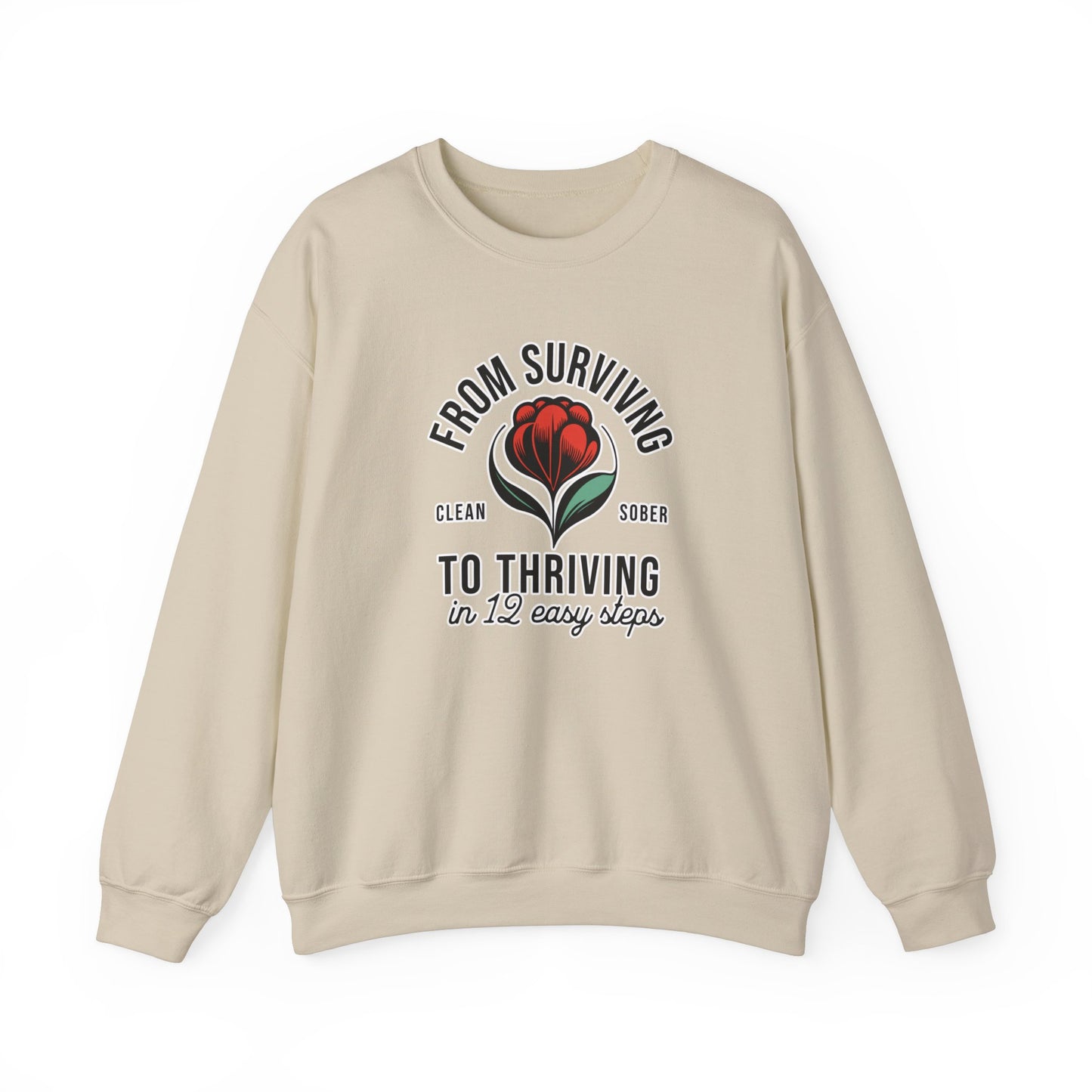 From Surviving to Thriving Unisex Heavy Blend™ Crewneck Sweatshirt