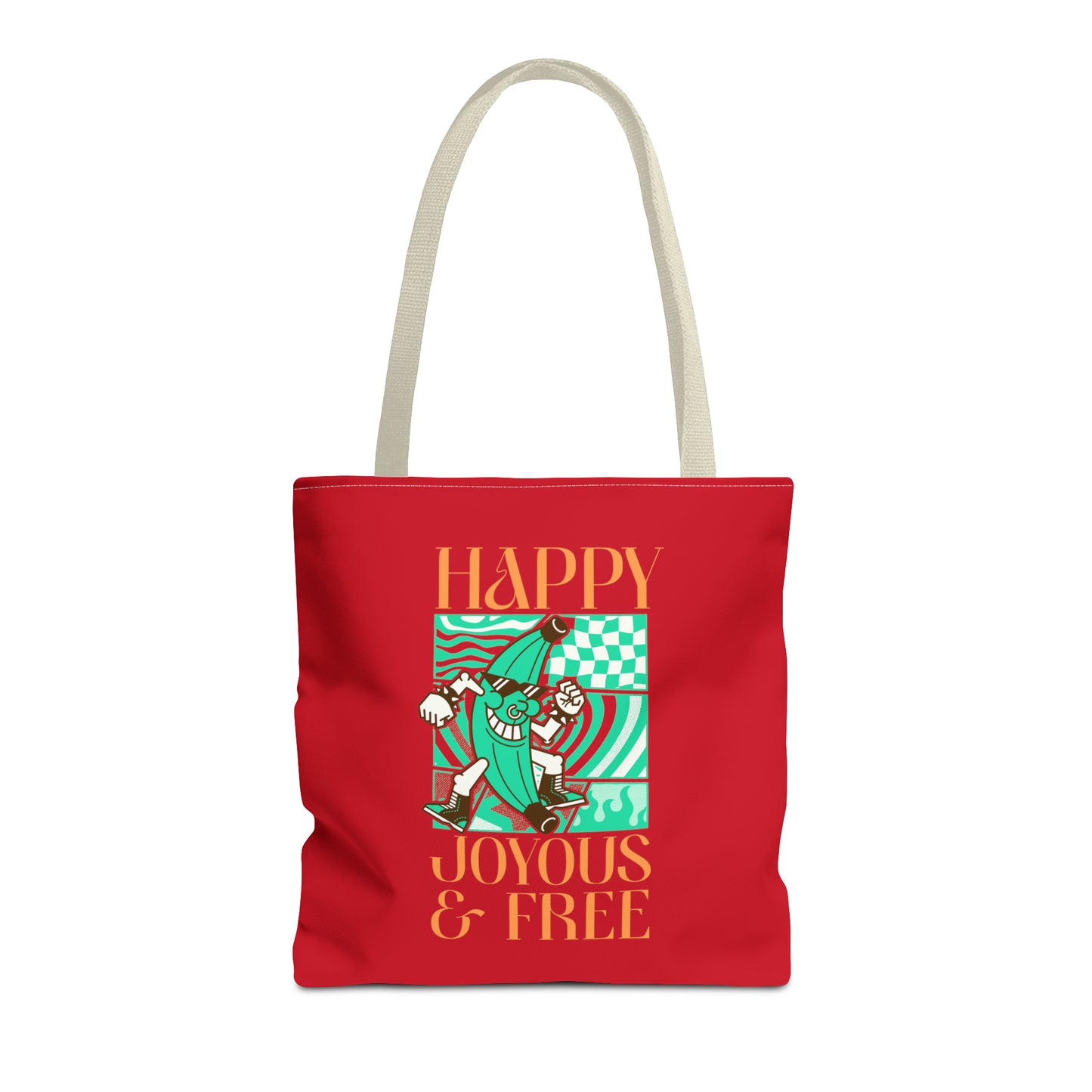 Happy Joyous and Free Tote Bag (AOP)