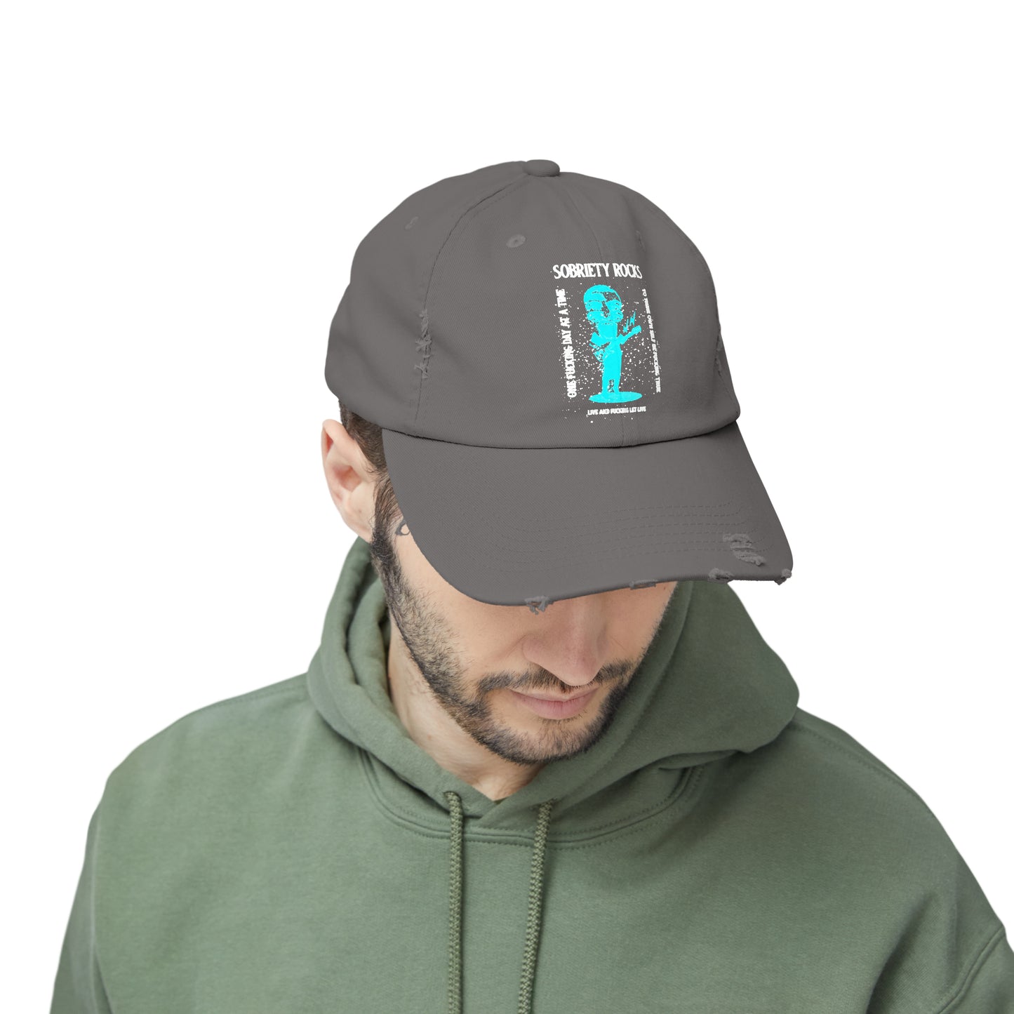Sobriety Rocks Unisex Distressed Cap