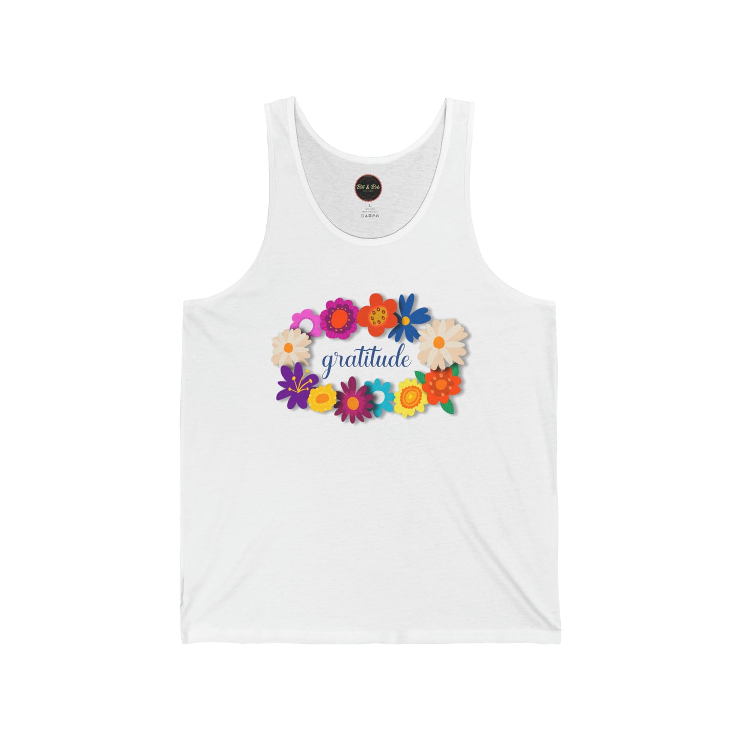 Floral Gratitude Unisex Jersey Tank