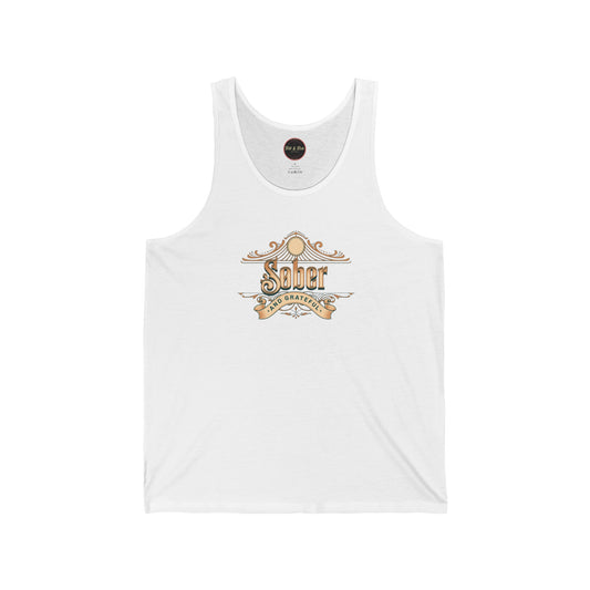 Sober and Grateful Unisex Jersey Tank