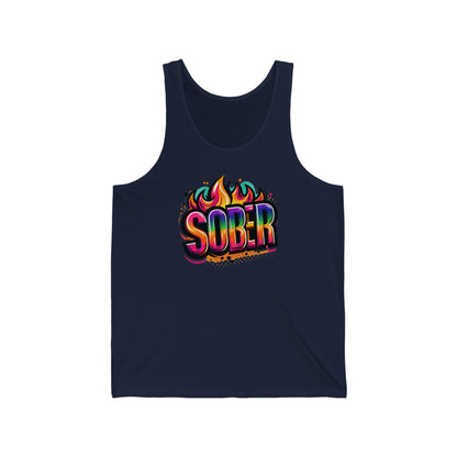 Sober Flames Unisex Jersey Tank