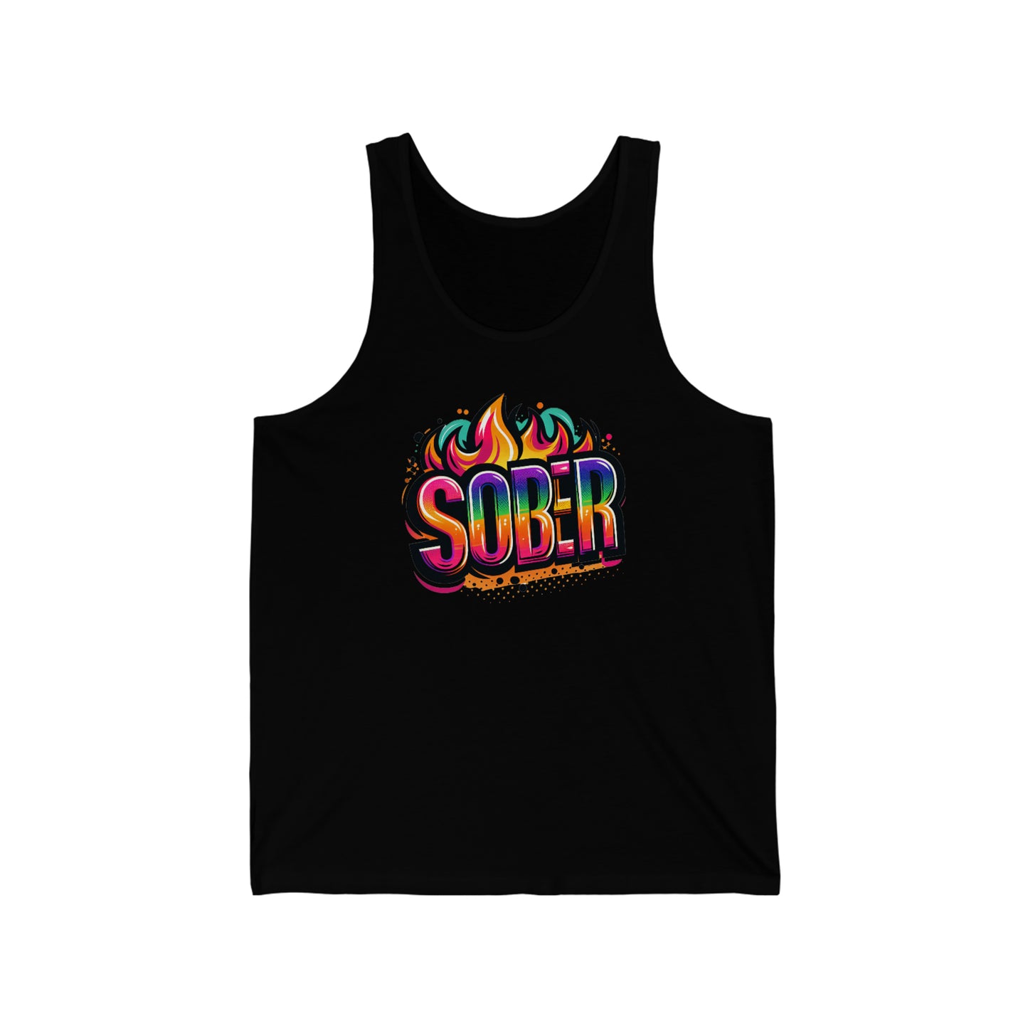 Sober Flames Unisex Jersey Tank