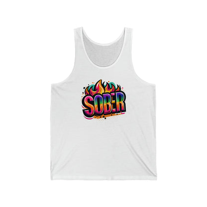 Sober Flames Unisex Jersey Tank