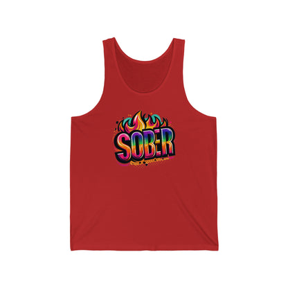 Sober Flames Unisex Jersey Tank