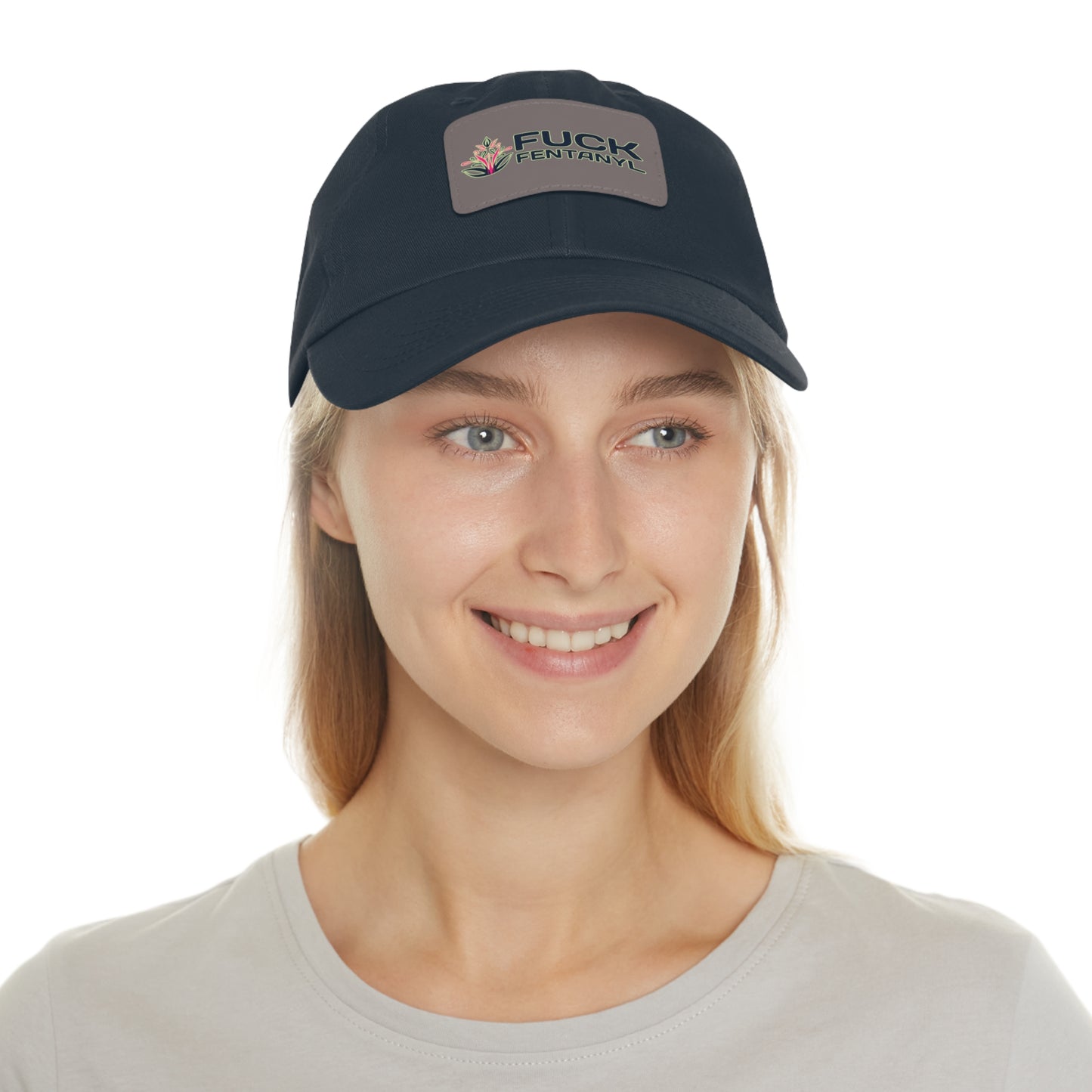 Fuck Fentanyl baseball cap with Leather Patch (Rectangle)