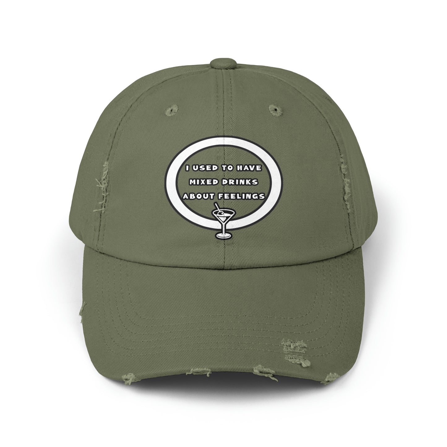 Mixed Drinks About Feelings Unisex Distressed Cap