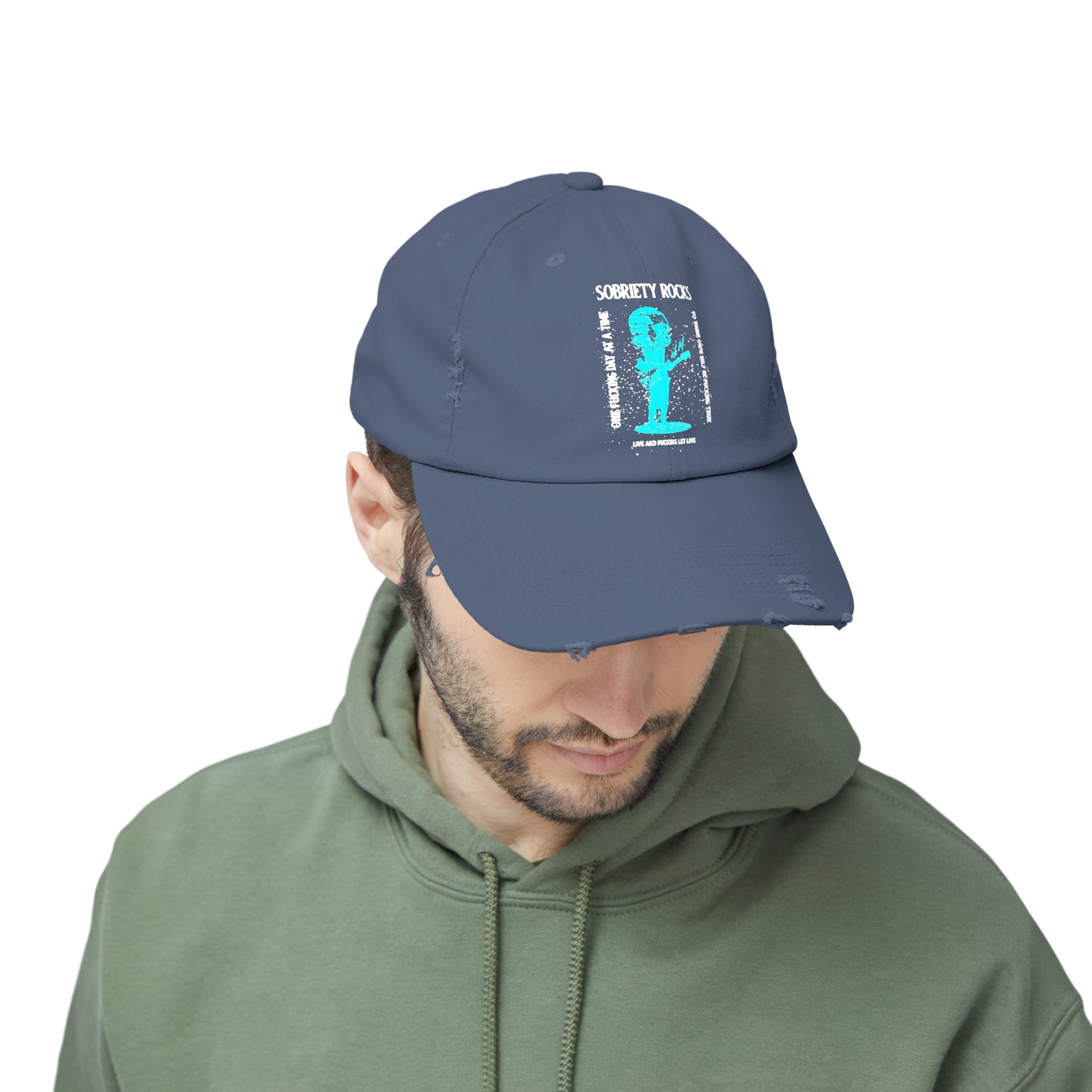 Sobriety Rocks Unisex Distressed Cap