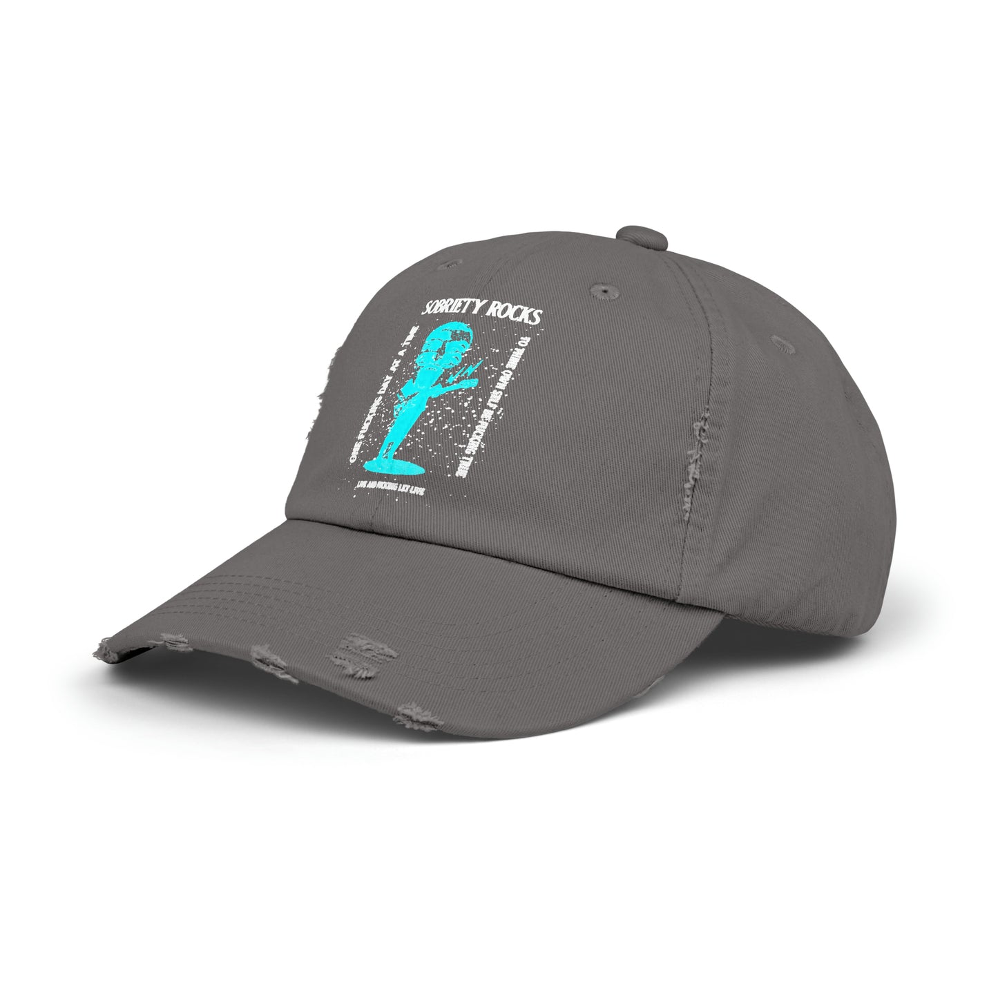 Sobriety Rocks Unisex Distressed Cap