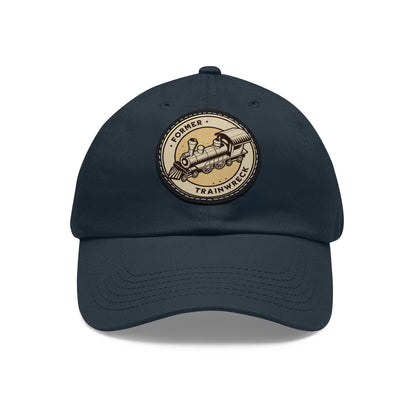 Former Trainwreck Dad Hat with Leather Patch (Round)