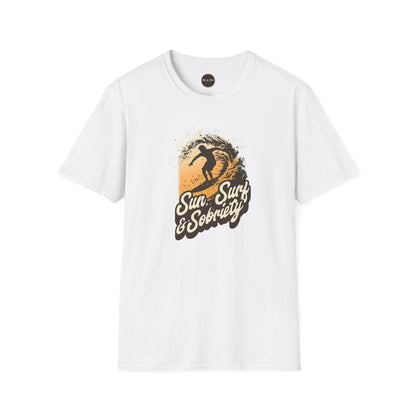 Sun Surf and Sobriety Unisex Softstyle T-Shirt