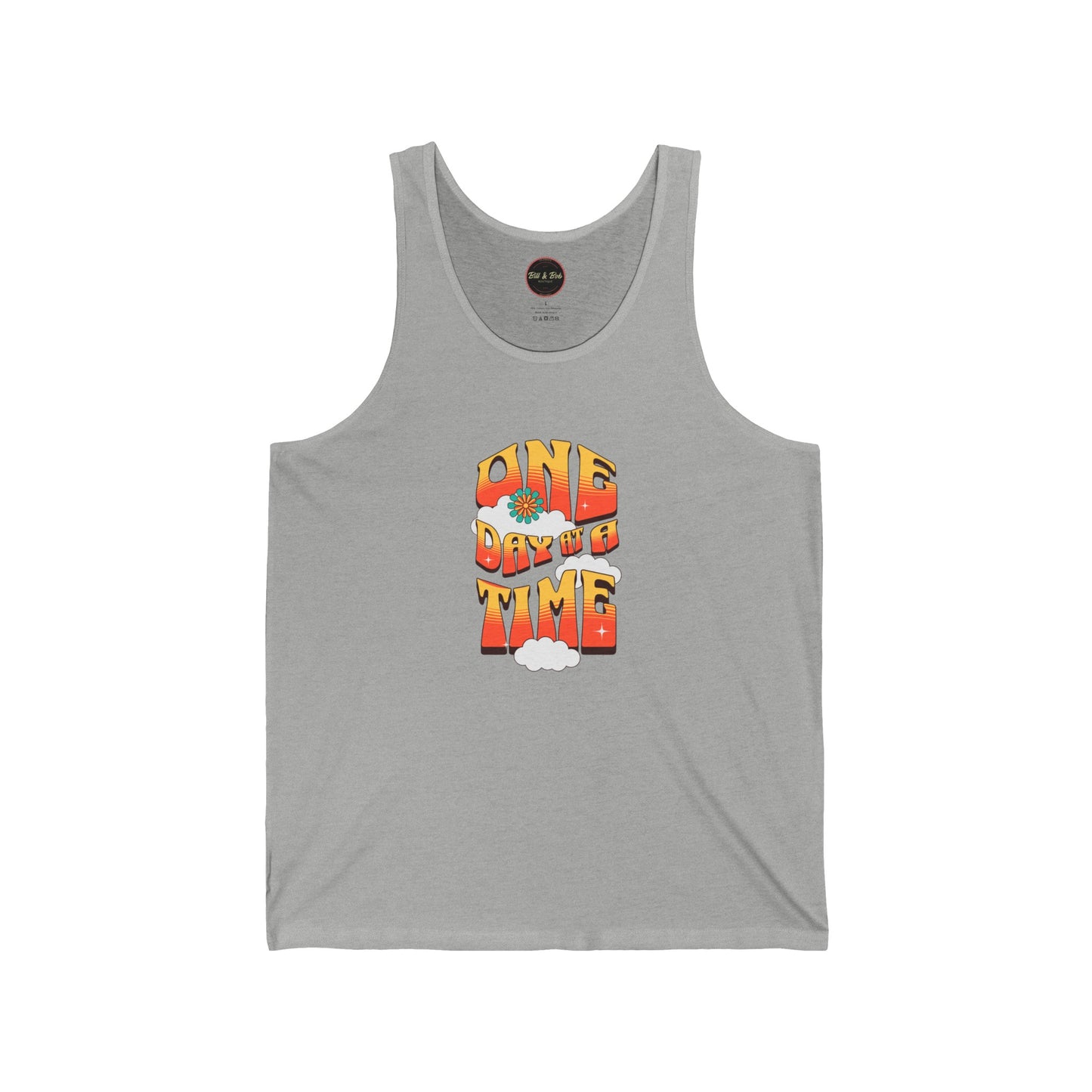 One Day at a Time clouds Unisex Jersey Tank