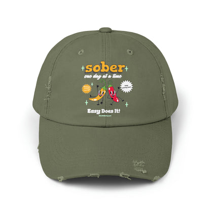 Silly Sober Unisex Distressed Cap