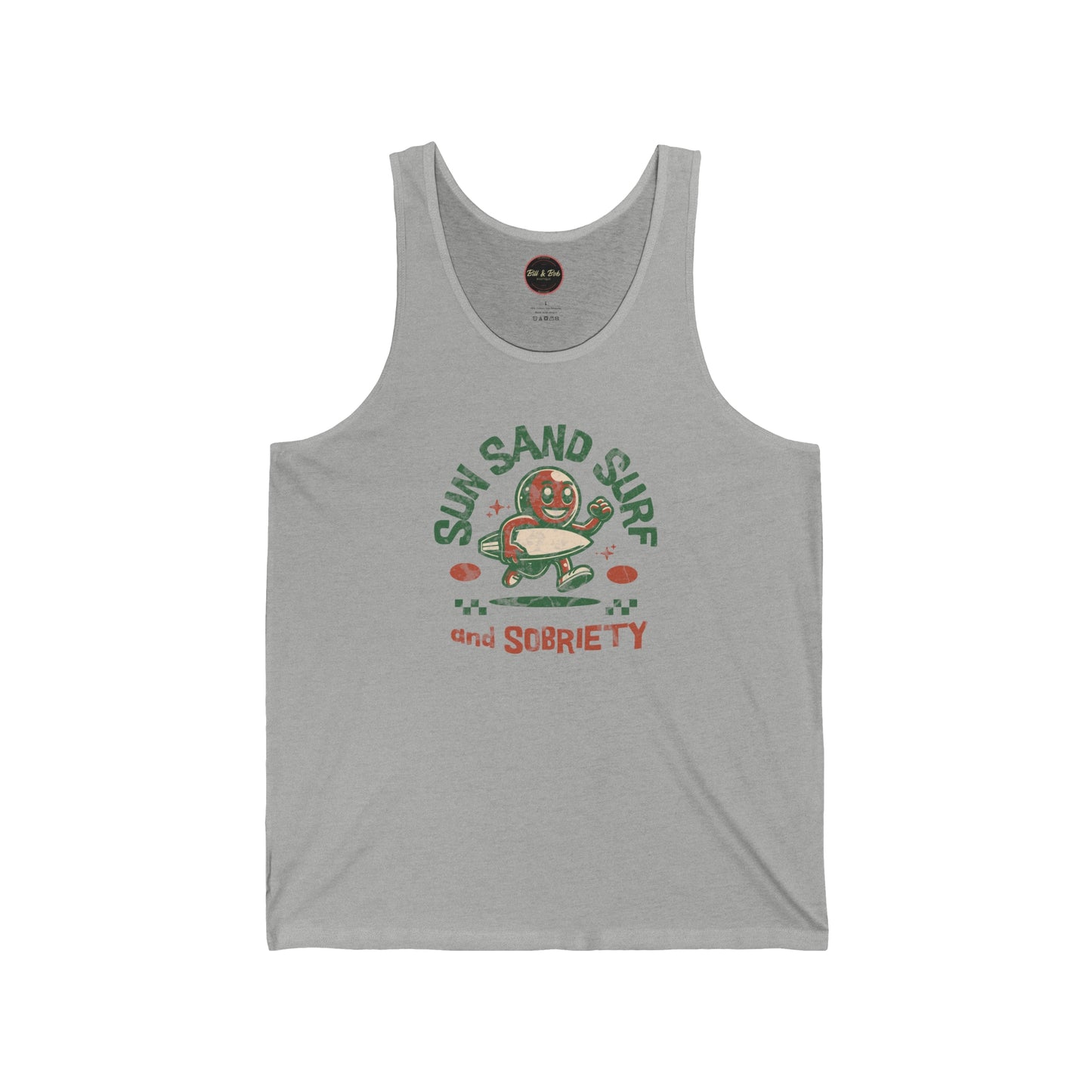 Sun Sand Surf and Sobriety Unisex Jersey Tank