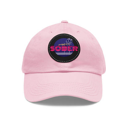 Grateful to be Sober Dad Hat with Leather Patch (Round)