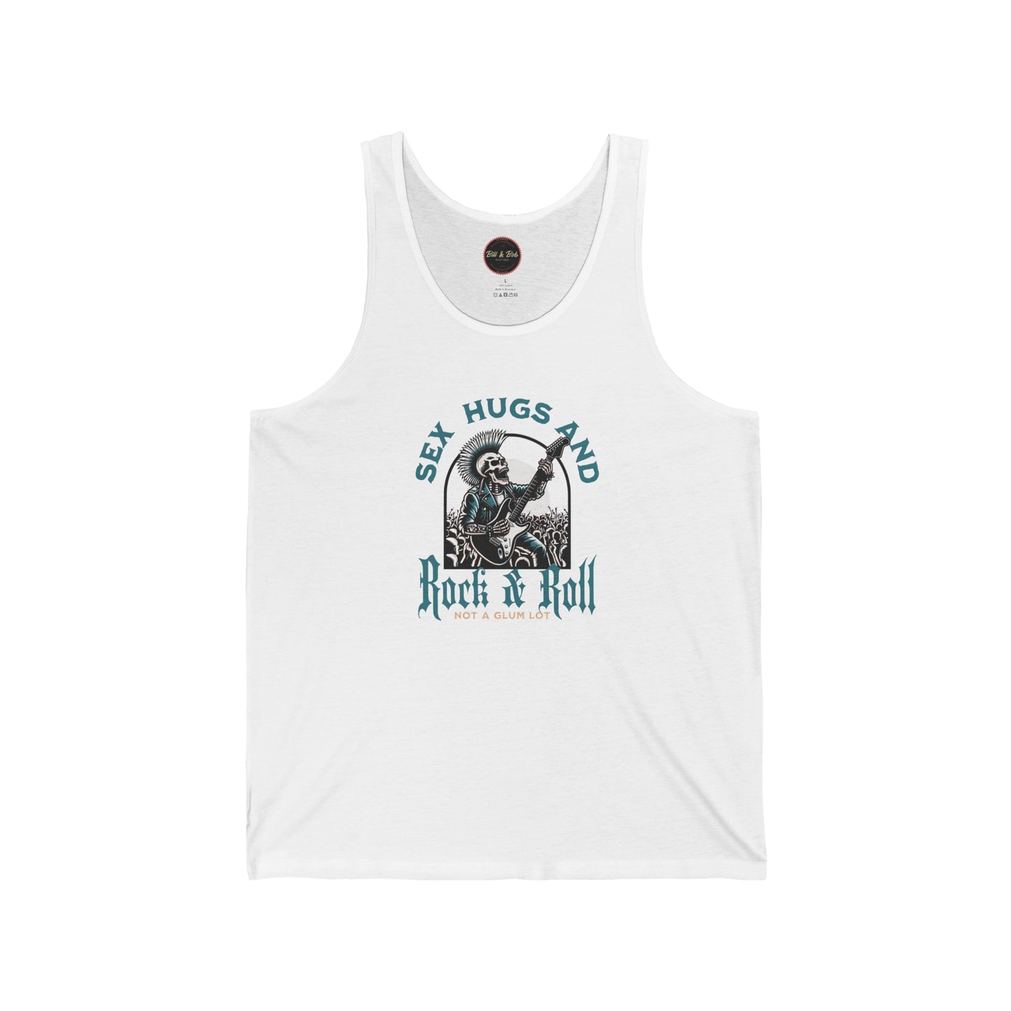 Sex Hugs and Rock and Roll Unisex Jersey Tank