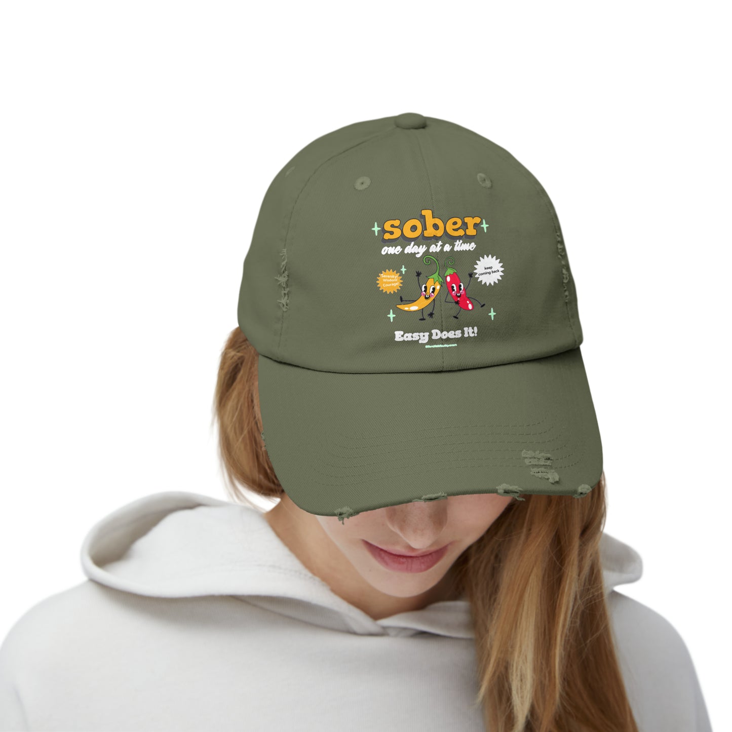 Silly Sober Unisex Distressed Cap