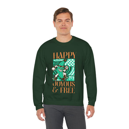 Happy Joyous and Free Unisex Heavy Blend™ Crewneck Sweatshirt