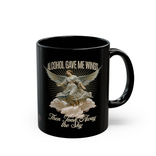 Alcohol Gave Me Wings Black Mug (11oz, 15oz)