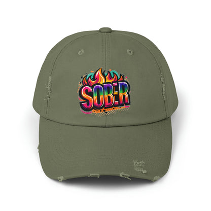 Sober Unisex Distressed Cap