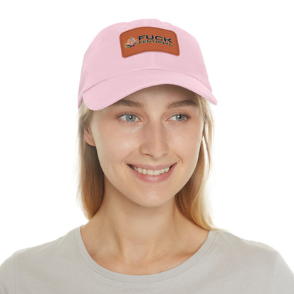 Fuck Fentanyl baseball cap with Leather Patch (Rectangle)