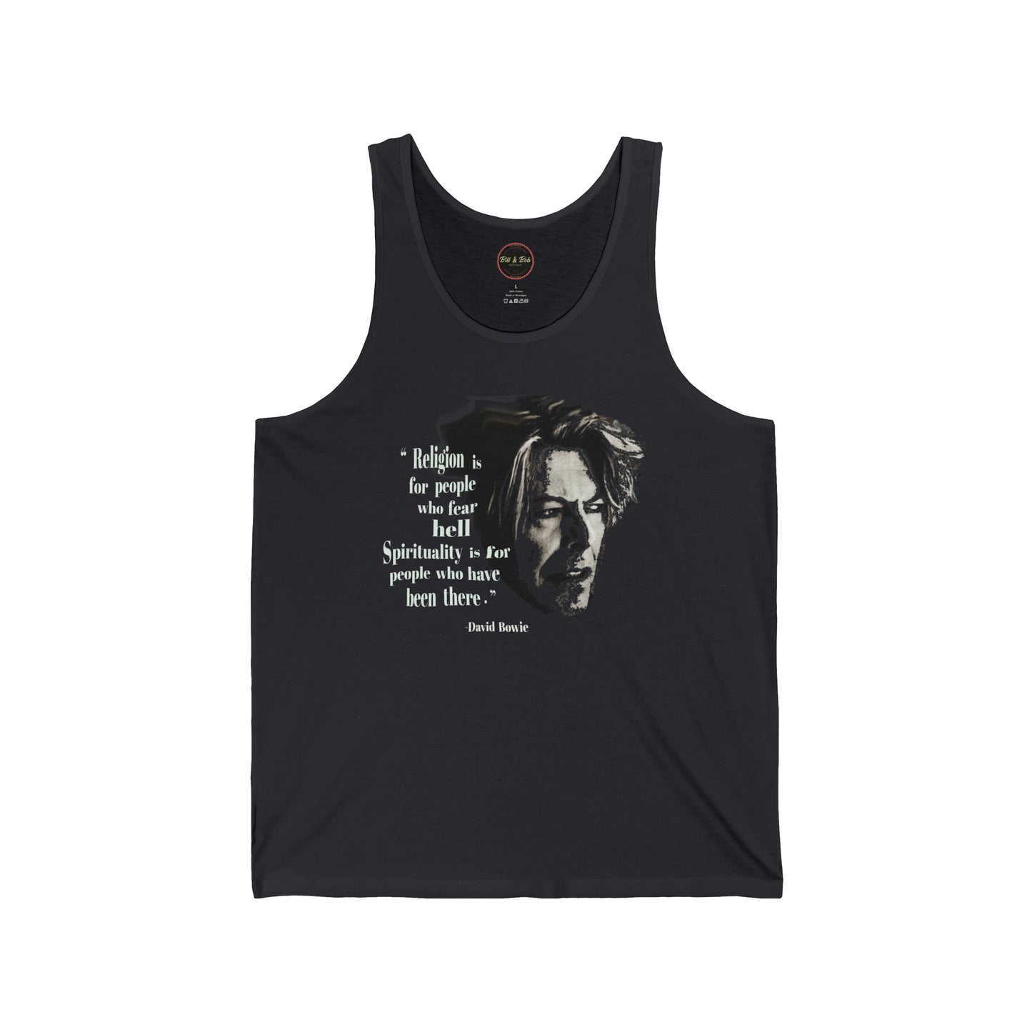 David Bowie Spirituality Quote Unisex Jersey Tank