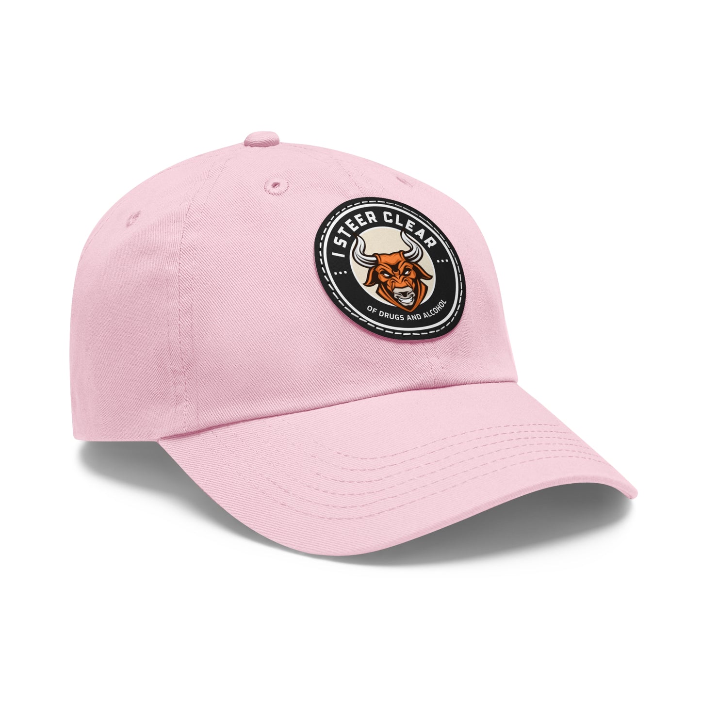 I Steer Clear Dad Hat with Leather Patch (Round)