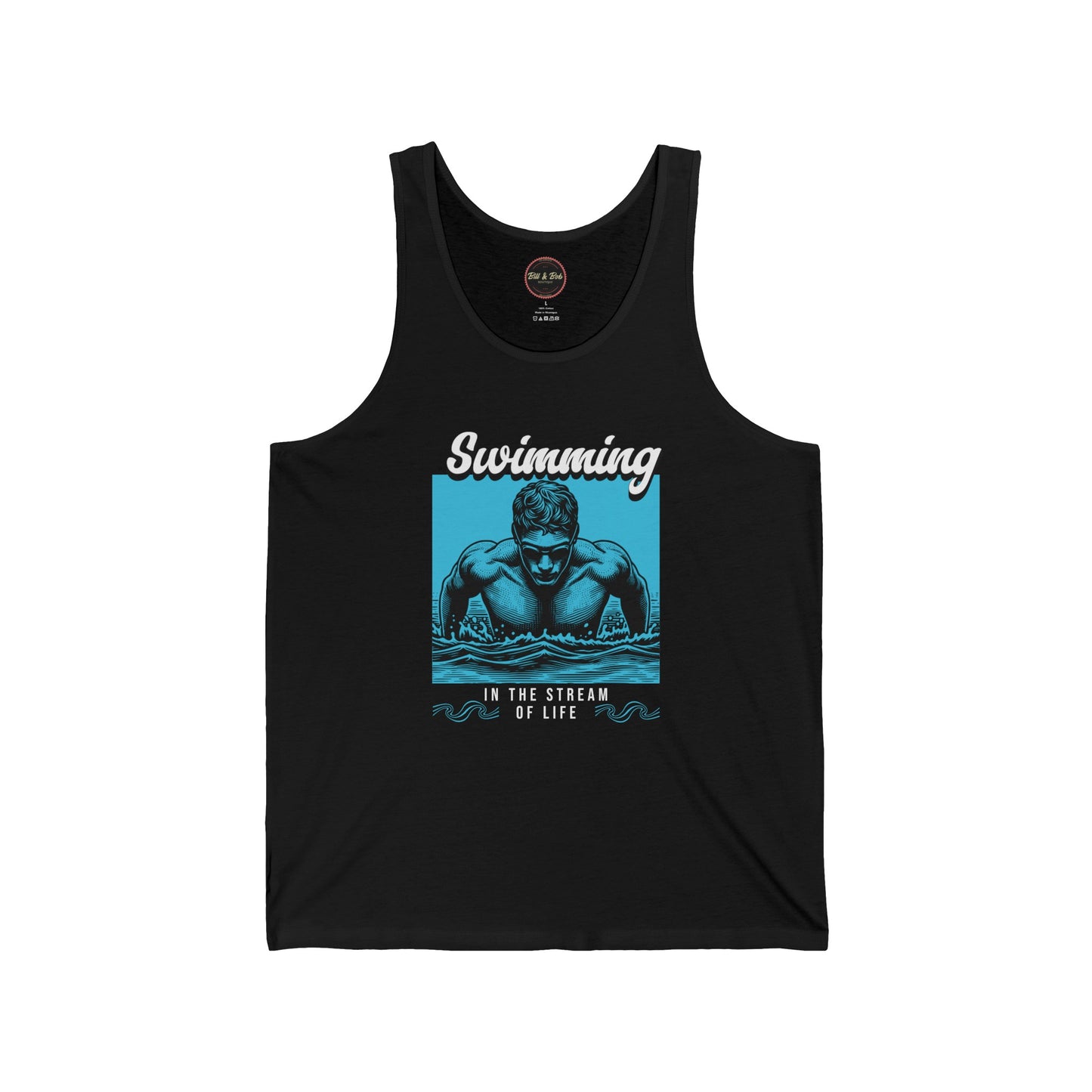 Swimming in the Stream of Life Unisex Jersey Tank