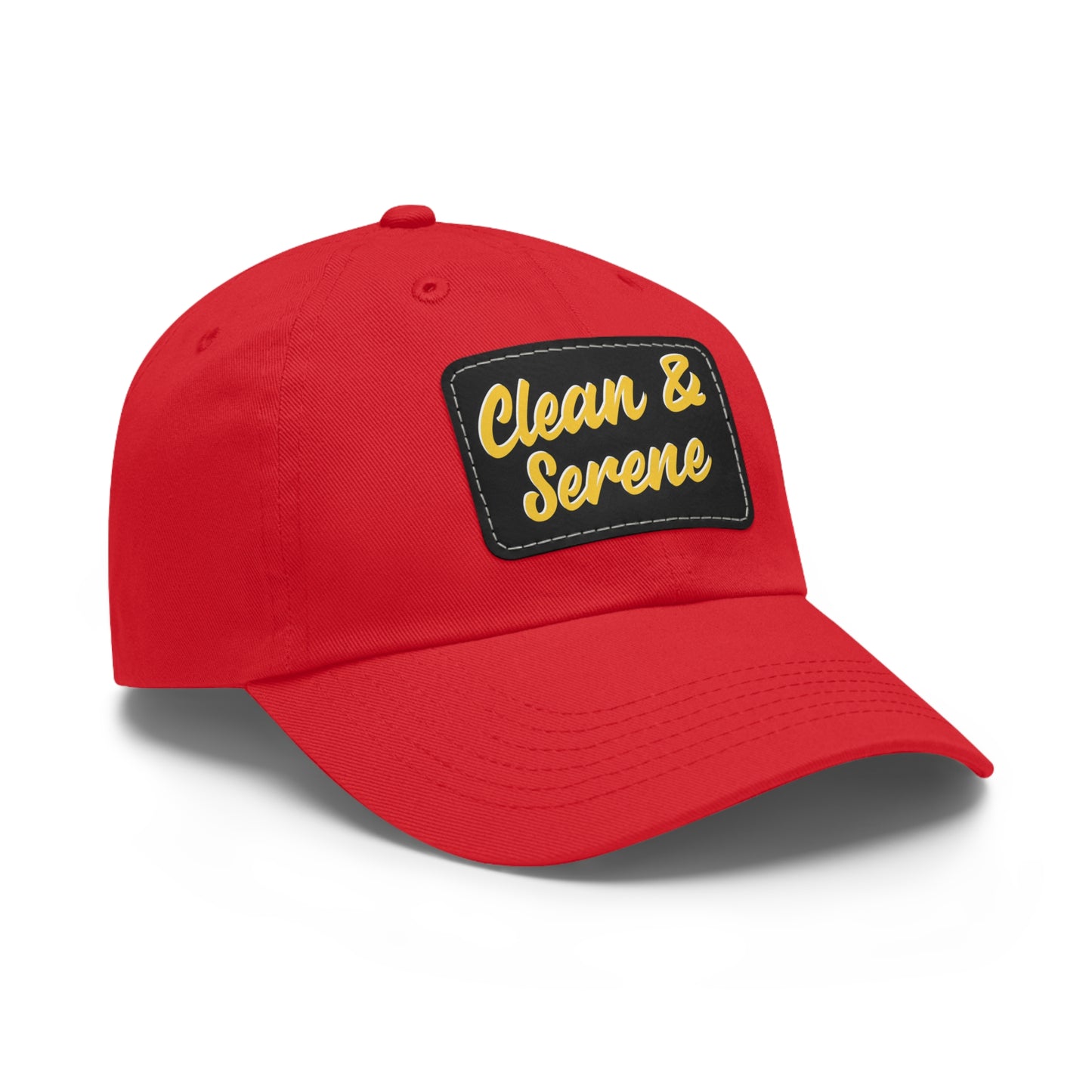 Clean and Serene Dad Hat with Leather Patch (Rectangle)