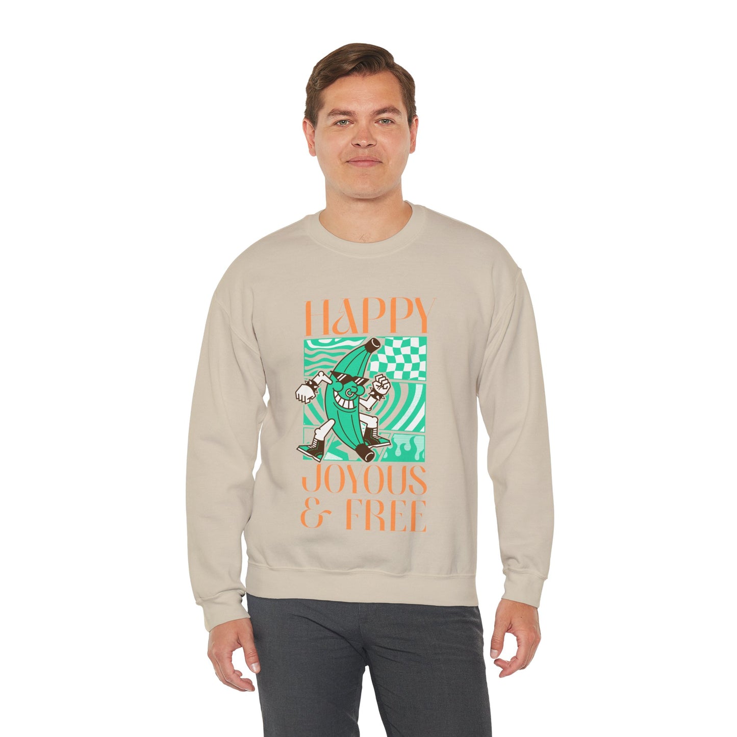 Happy Joyous and Free Unisex Heavy Blend™ Crewneck Sweatshirt