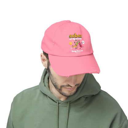 Silly Sober Unisex Distressed Cap