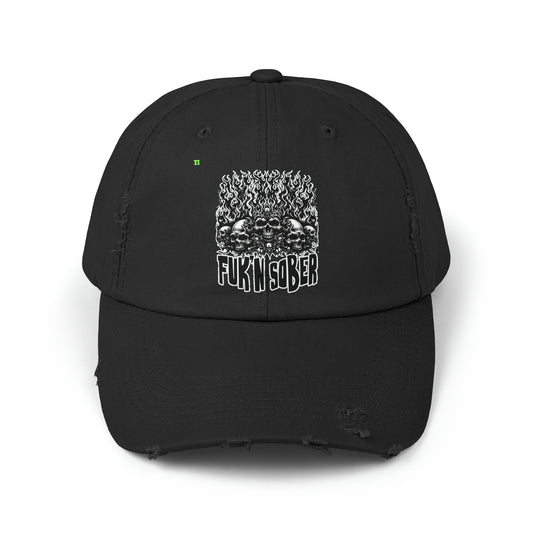 Fuk'n Sober Unisex Distressed Cap