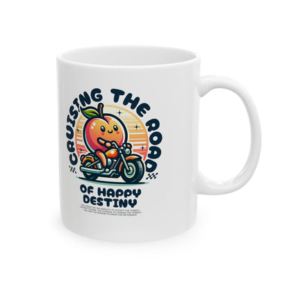 Cruising the Road of Happy Destiny Ceramic Mug, 11oz