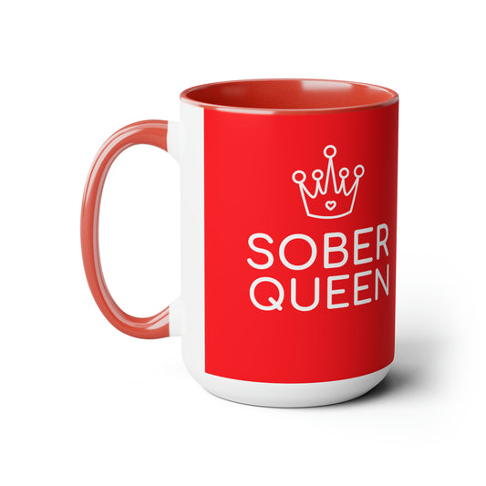 Sober Queen Two-Tone Coffee Mug, 15oz