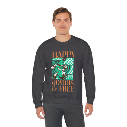 Happy Joyous and Free Unisex Heavy Blend™ Crewneck Sweatshirt