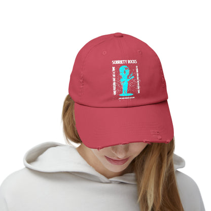 Sobriety Rocks Unisex Distressed Cap