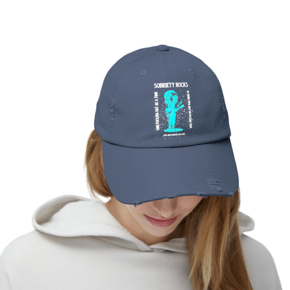 Sobriety Rocks Unisex Distressed Cap