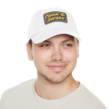 Clean and Serene Dad Hat with Leather Patch (Rectangle)