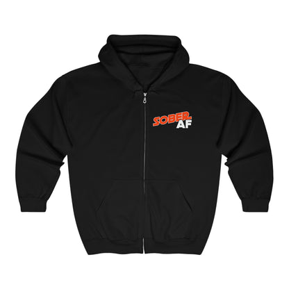 Sober AF Unisex Heavy Blend™ Full Zip Hooded Sweatshirt