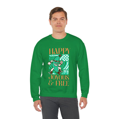 Happy Joyous and Free Unisex Heavy Blend™ Crewneck Sweatshirt