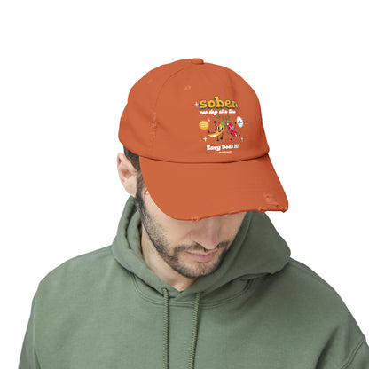 Silly Sober Unisex Distressed Cap