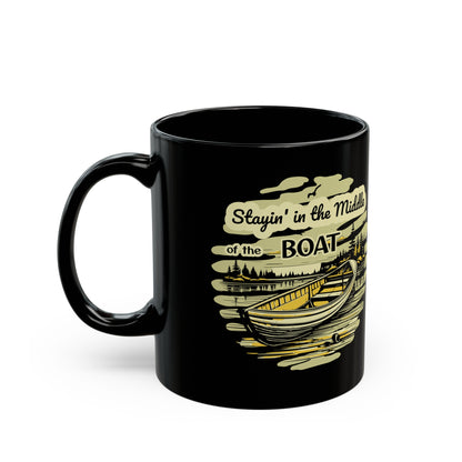 Middle of the Boat Black Mug (11oz, 15oz)