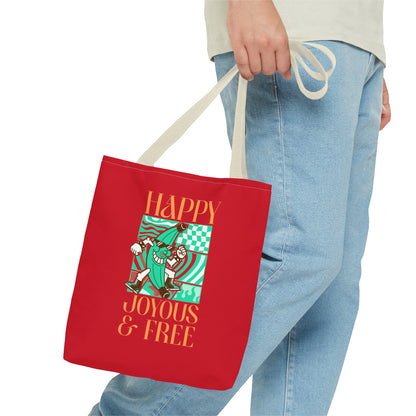 Happy Joyous and Free Tote Bag (AOP)