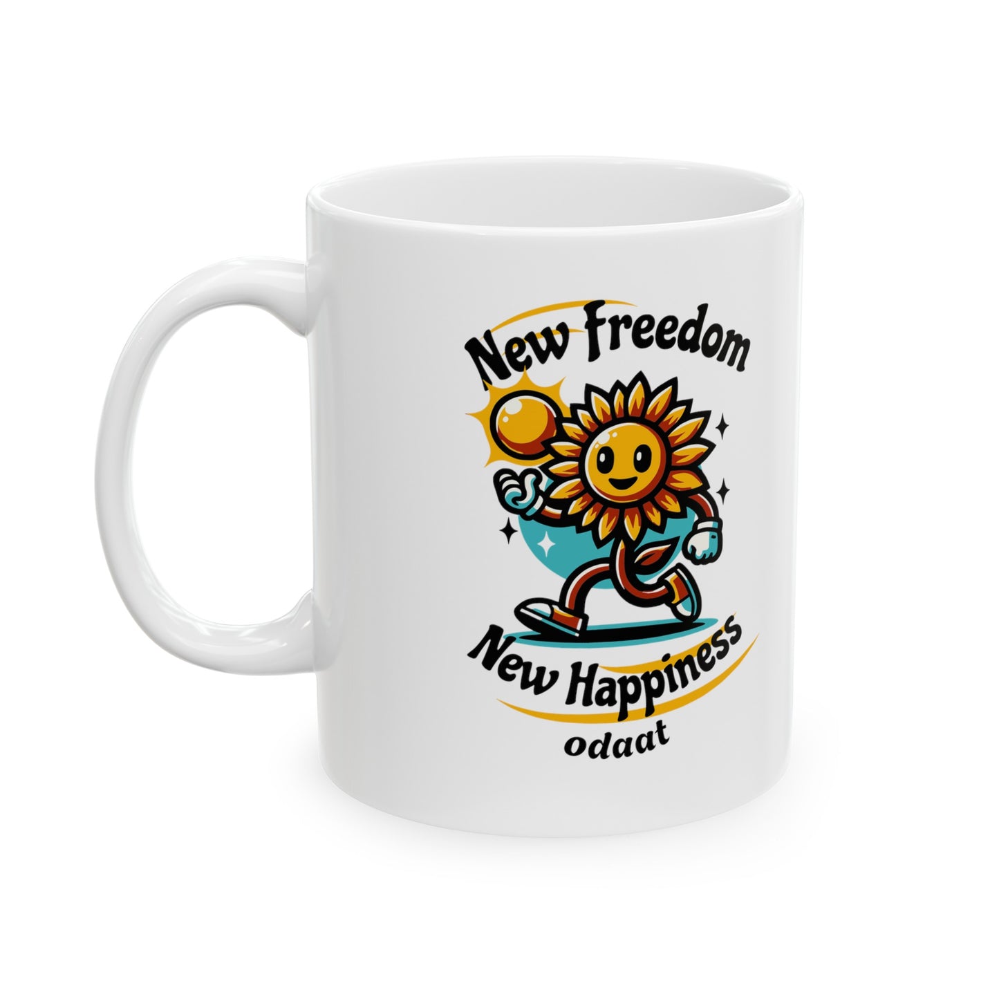 New Freedom New Happiness Ceramic Mug, (11oz)