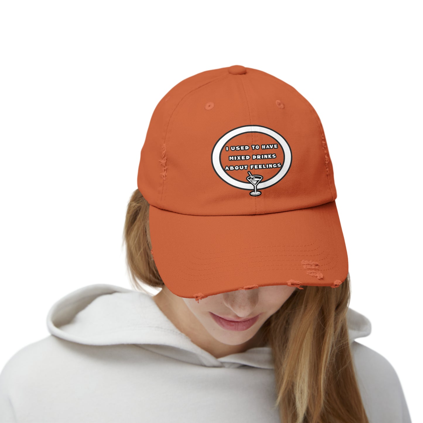 Mixed Drinks About Feelings Unisex Distressed Cap