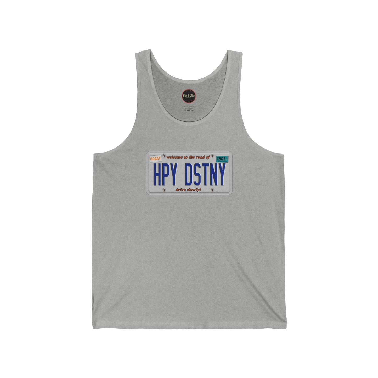 Road of Happy Destiny License Plate Unisex Jersey Tank