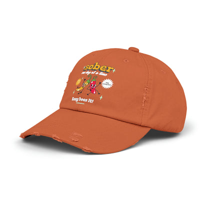 Silly Sober Unisex Distressed Cap